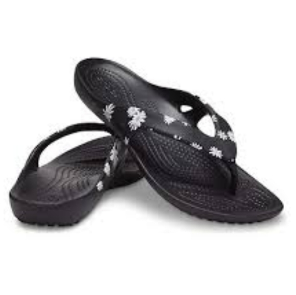 Crocs Black Floral flip flop  Sandals - Picture 3 of 6